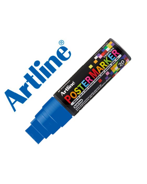 Rotulador artline poster marker epp-20 punta rectangular 20 mm color azul