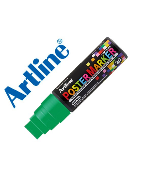 Rotulador artline poster marker epp-20 punta rectangular 20 mm color verde fluor