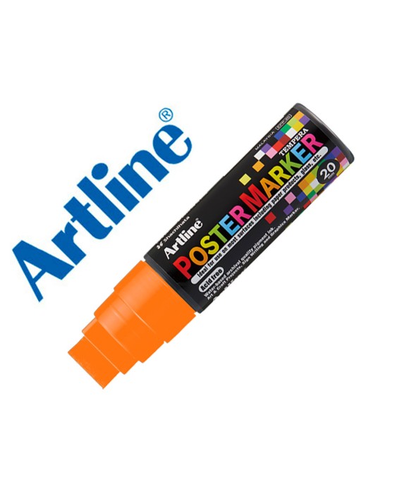 Rotulador artline poster marker epp-20 punta rectangular 20 mm color naranja fluor