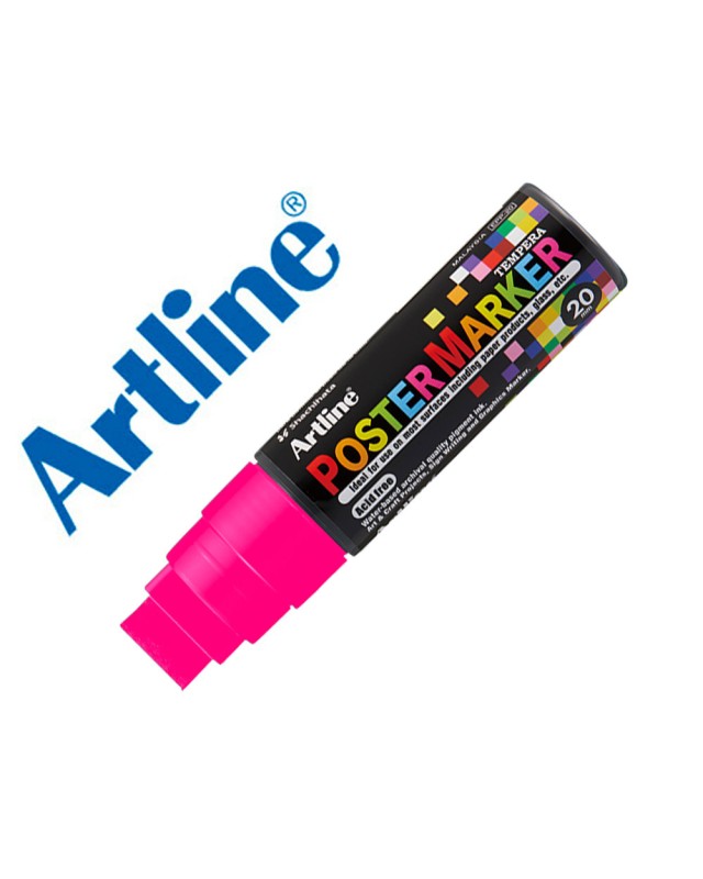 Rotulador artline poster marker epp-20 punta rectangular 20 mm color rosa fluor