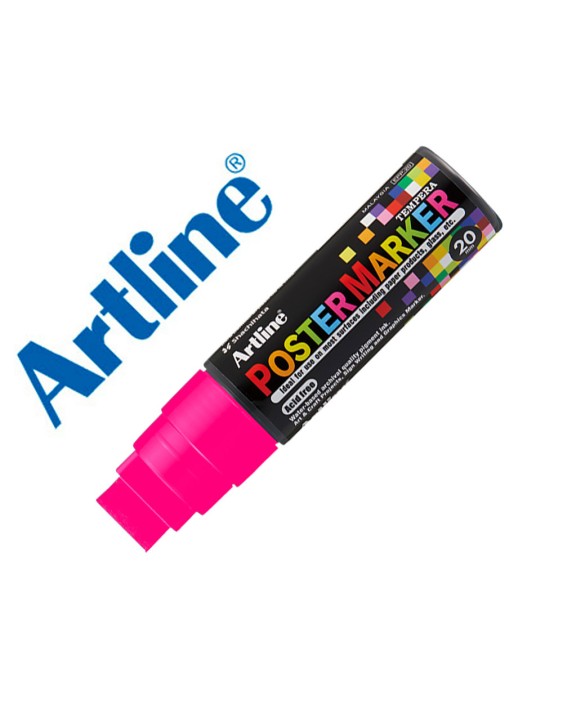 Rotulador artline poster marker epp-20 punta rectangular 20 mm color rosa fluor