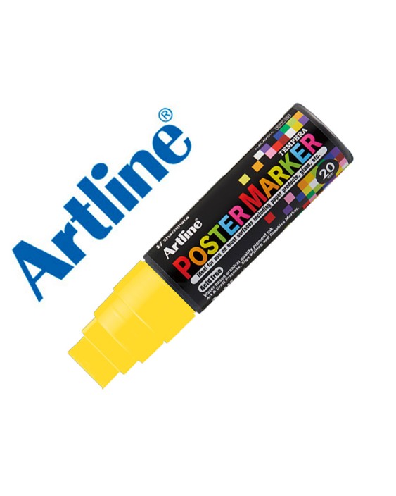 Rotulador artline poster marker epp-20 punta rectangular 20 mm color amarillo fluor