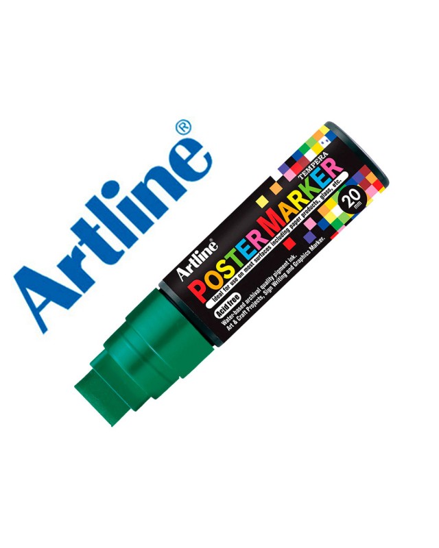 Rotulador artline poster marker epp-20 punta rectangular 20 mm color verde