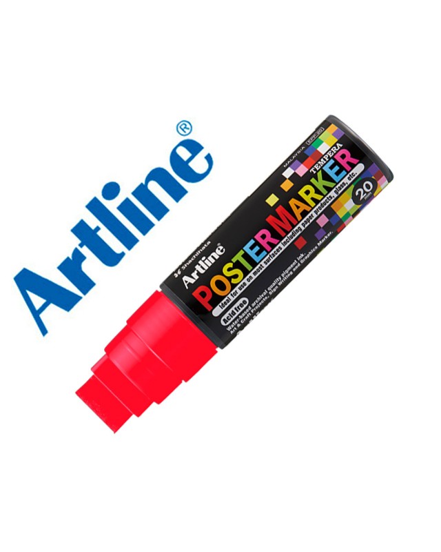 Rotulador artline poster marker epp-20 punta rectangular 20 mm color rojo
