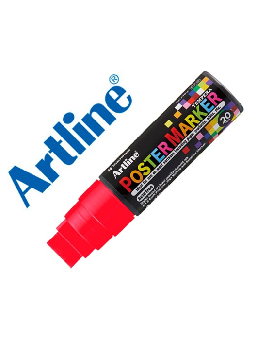 Rotulador artline poster marker epp-20 punta rectangular 20 mm color rojo