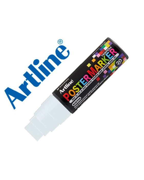 Rotulador artline poster marker epp-20 punta rectangular 20 mm color blanco