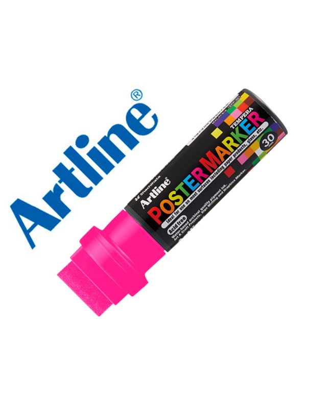 Rotulador artline poster marker epp-30 punta rectangular 30 mm color rosa fluor