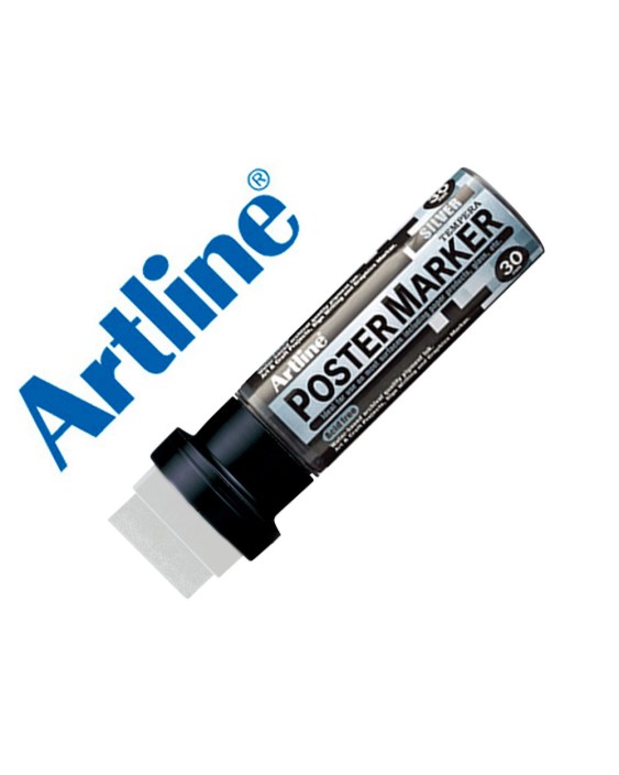 Rotulador artline poster marker epp-30 punta rectangular 30 mm color plata