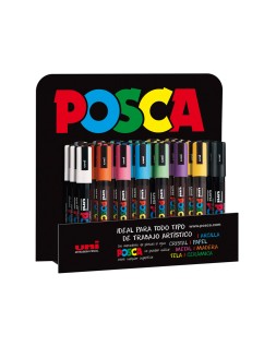 Rotulador uni posca pc-5m/3d marcador de pintura punta conica 1,8-2,5 mm expositor de 36 unidades colores