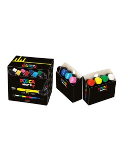 Rotulador uni posca mop r pcm-22 marcador de pintura redonda 3-19 mm caja de 8 unidades colores surtidos