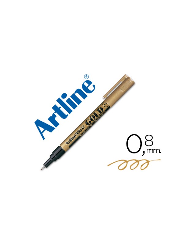 Rotulador artline marcador permanente tinta metalica ek-999 oro punta redonda 0.8 mm