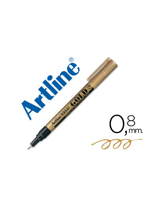 Rotulador artline marcador permanente tinta metalica ek-999 oro punta redonda 0.8 mm