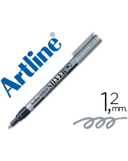 Rotulador artline marcador permanente tinta metalica ek-990 plata punta redonda 1.2 mm