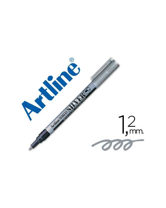 Rotulador artline marcador permanente tinta metalica ek-990 plata punta redonda 1.2 mm
