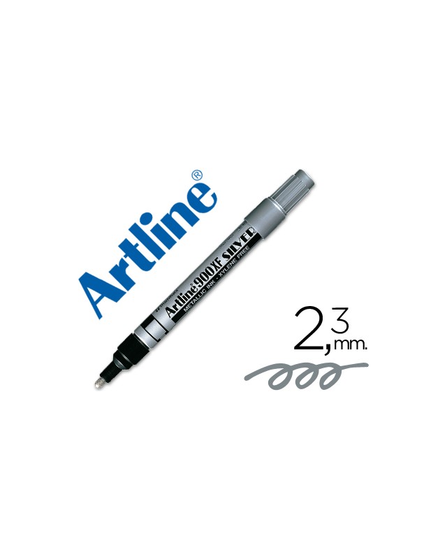 Rotulador artline marcador permanente tinta metalica ek-900 plata punta redonda 2.3 mm