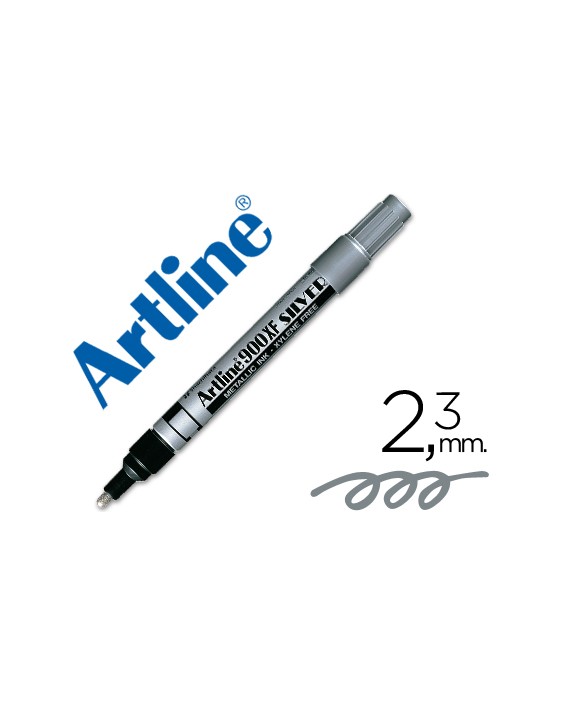 Rotulador artline marcador permanente tinta metalica ek-900 plata punta redonda 2.3 mm