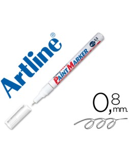 Rotulador artline marcador permanente ek-444 xf blanco punta redonda 0.8 mm metal caucho y plastico