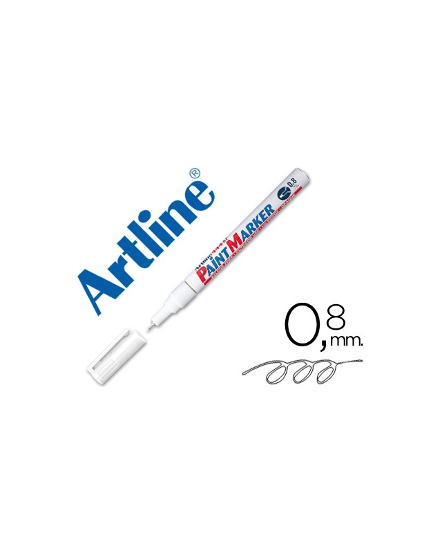 Rotulador artline marcador permanente ek-444 xf blanco punta redonda 0.8 mm metal caucho y plastico
