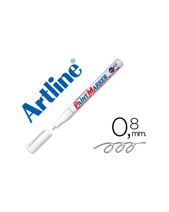 Rotulador artline marcador permanente ek-444 xf blanco punta redonda 0.8 mm metal caucho y plastico