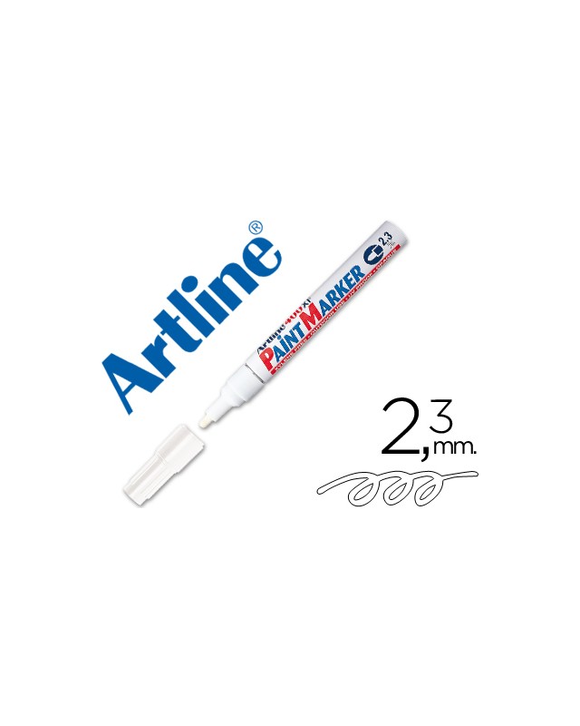 Rotulador artline marcador permanente ek-400 xf blanco punta redonda 2.3 mm metal caucho y plastico