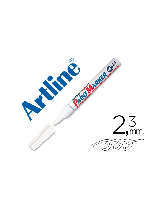 Rotulador artline marcador permanente ek-400 xf blanco punta redonda 2.3 mm metal caucho y plastico