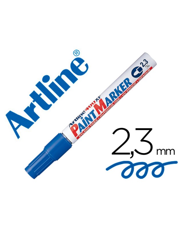 Rotulador artline marcador permanente ek-400 xf azul -punta redonda 2.3 mm -metal caucho y plastico