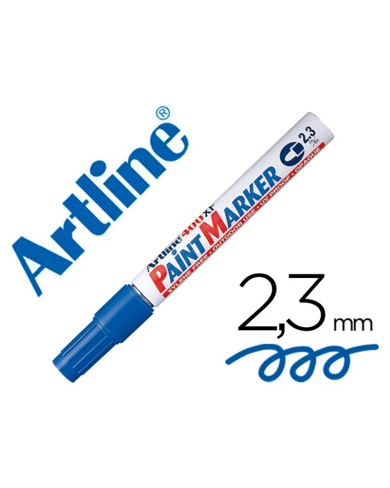 Rotulador artline marcador permanente ek-400 xf azul -punta redonda 2.3 mm -metal caucho y plastico