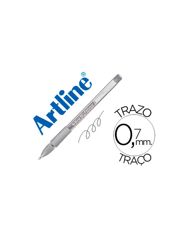 Boligrafo artline 1900 softline tinta aceite metalico plata