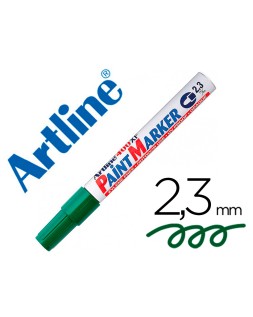 Rotulador artline marcador permanente ek-400 xf verde -punta redonda 2.3 mm -metal caucho y plastico