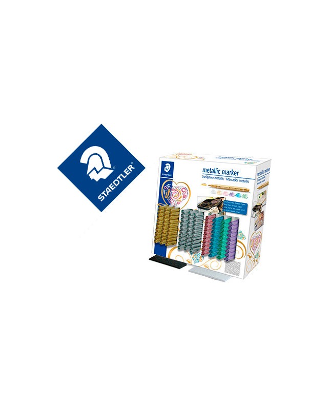 Rotulador staedtler metalico 8323 expositor sobremesa de 100 unidades colores surtidos