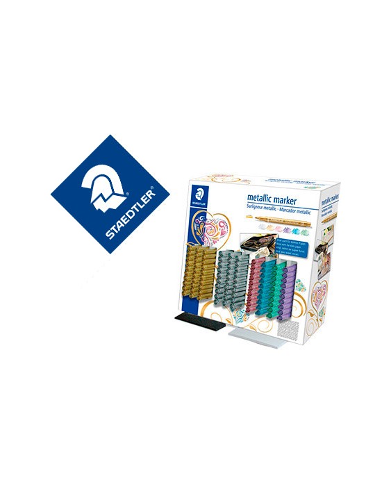 Rotulador staedtler metalico 8323 expositor sobremesa de 100 unidades colores surtidos