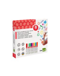 Rotulador liderpapel tiza liquida punta redonda trazo 6 mm caja de 8 unidades colores surtidos