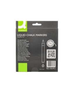Rotulador q-connect tiza liquida punta redonda trazo 3 mm caja de 8 unidades colores surtidos