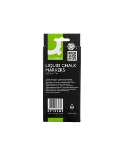 Rotulador q-connect tiza liquida punta redonda trazo 3 mm caja de 4 unidades color blanco
