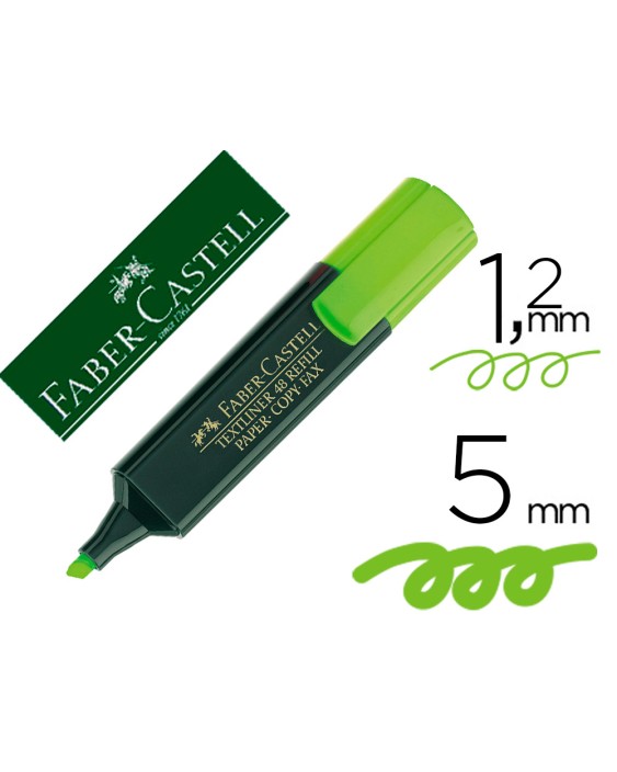 Rotulador faber castell fluorescente textliner 48 verde