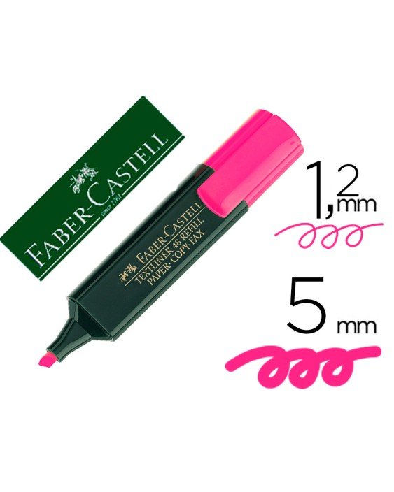 Rotulador faber castell fluorescente textliner 48 rosa