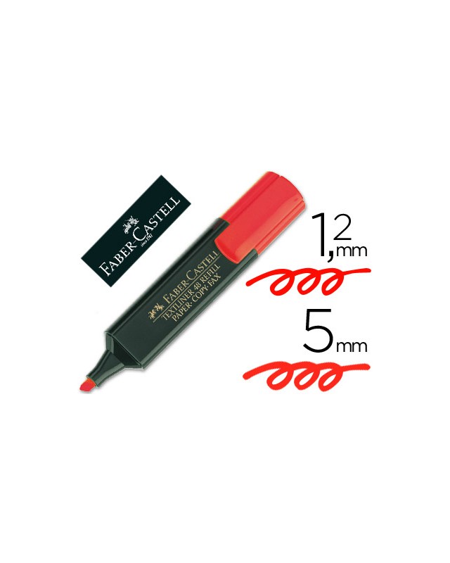 Rotulador faber castell fluorescente textliner 48 rojo