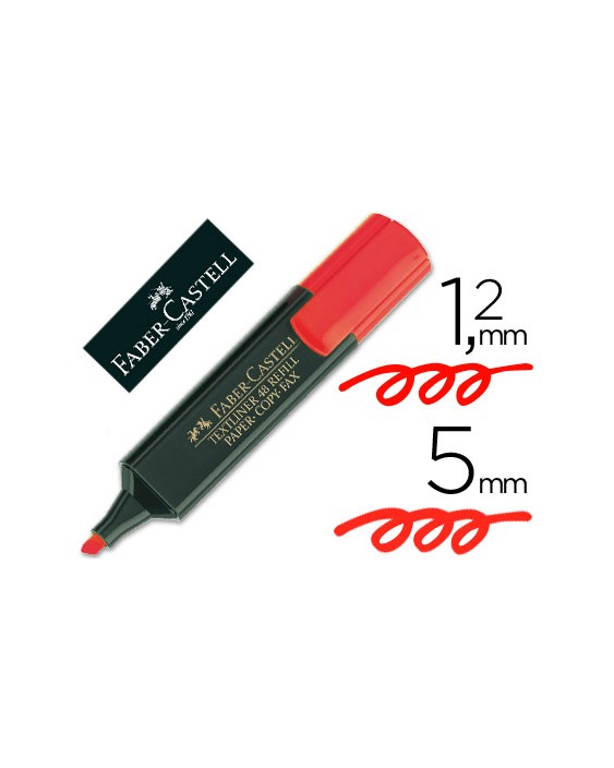 Rotulador faber castell fluorescente textliner 48 rojo