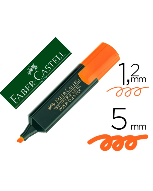 Rotulador faber castell fluorescente textliner 48 naranja