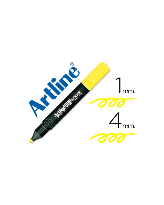 Rotulador artline fluorescente ek-660 amarillo punta biselada