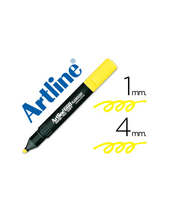 Rotulador artline fluorescente ek-660 amarillo punta biselada