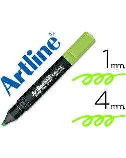 Rotulador artline fluorescente ek-660 verde punta biselada