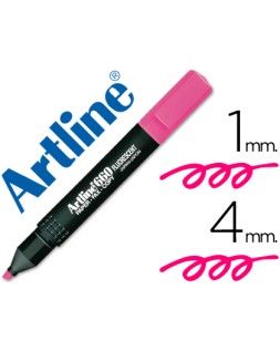 Rotulador artline fluorescente ek-660 rosa punta biselada