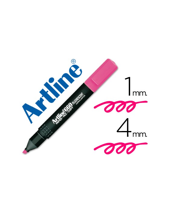 Rotulador artline fluorescente ek-660 rosa punta biselada