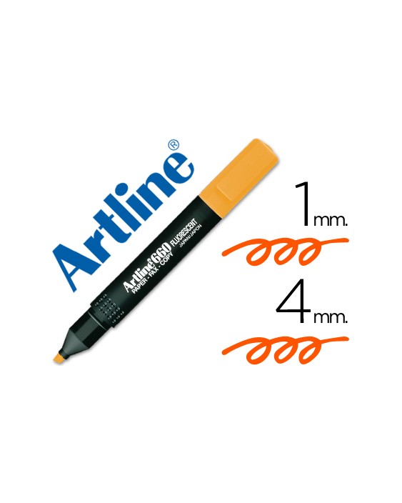 Rotulador artline fluorescente ek-660 naranja punta biselada