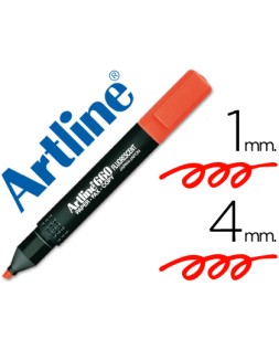 Rotulador artline fluorescente ek-660 rojo punta biselada