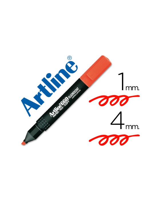 Rotulador artline fluorescente ek-660 rojo punta biselada