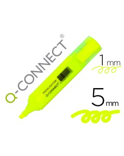 Rotulador q-connect fluorescente amarillo punta biselada