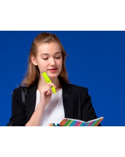 Rotulador q-connect fluorescente amarillo punta biselada