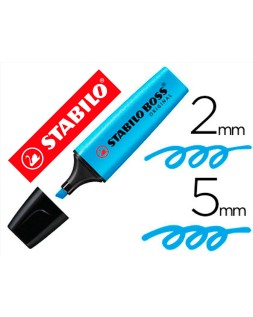 Rotulador stabilo boss fluorescente 70 azul
